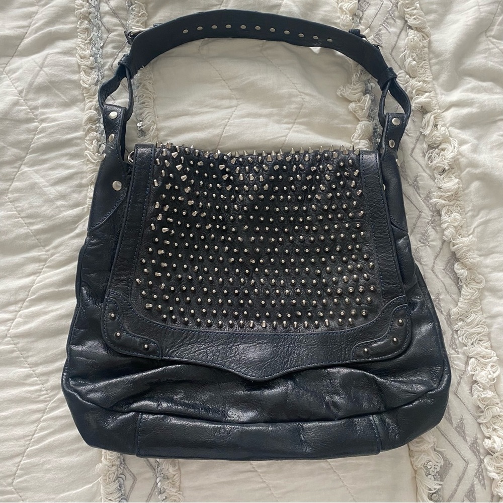 Black Studded Leather Purse